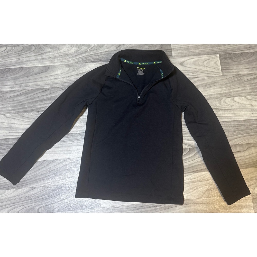 Tek Gear Essential Fleece Black Quarter Zip Pullover Sweatshirt Womens L 14/16